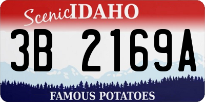 ID license plate 3B2169A