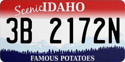 ID license plate 3B2172N