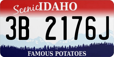 ID license plate 3B2176J