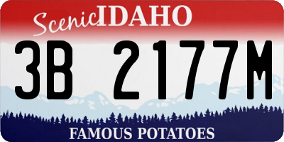 ID license plate 3B2177M