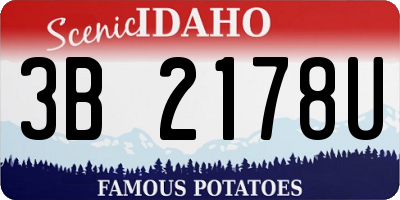 ID license plate 3B2178U