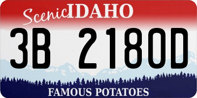 ID license plate 3B2180D