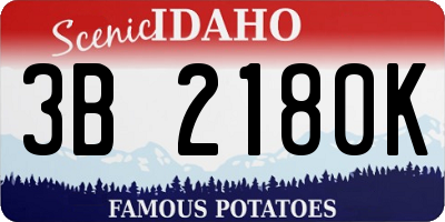 ID license plate 3B2180K