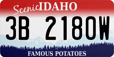 ID license plate 3B2180W