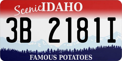 ID license plate 3B2181I