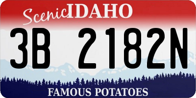 ID license plate 3B2182N