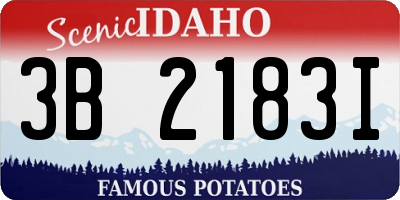ID license plate 3B2183I
