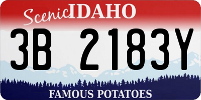 ID license plate 3B2183Y