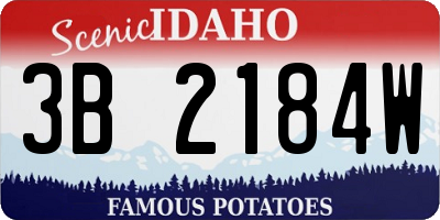 ID license plate 3B2184W