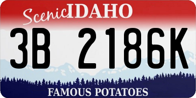 ID license plate 3B2186K