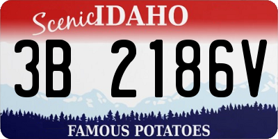 ID license plate 3B2186V