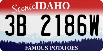 ID license plate 3B2186W