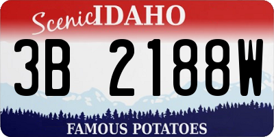 ID license plate 3B2188W