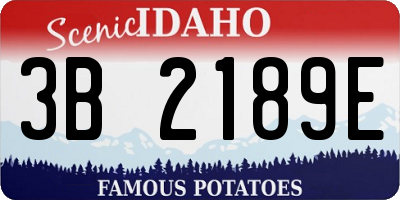 ID license plate 3B2189E