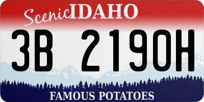 ID license plate 3B2190H