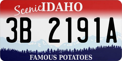 ID license plate 3B2191A