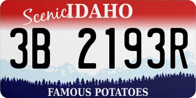 ID license plate 3B2193R