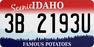 ID license plate 3B2193U