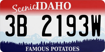 ID license plate 3B2193W