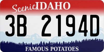 ID license plate 3B2194D