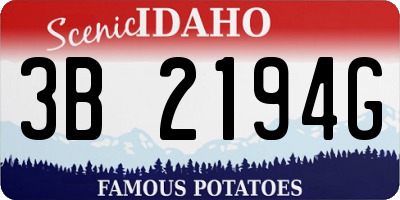 ID license plate 3B2194G