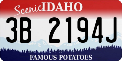 ID license plate 3B2194J