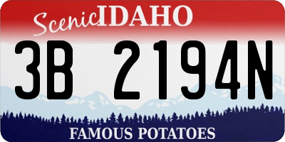 ID license plate 3B2194N