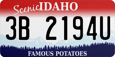 ID license plate 3B2194U