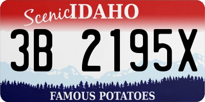 ID license plate 3B2195X