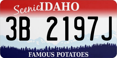 ID license plate 3B2197J