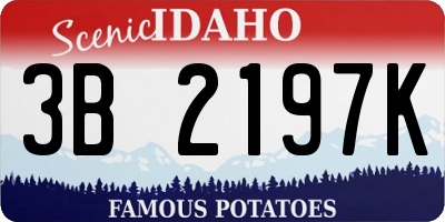ID license plate 3B2197K