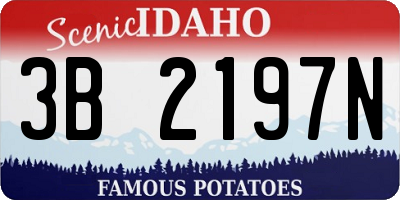 ID license plate 3B2197N
