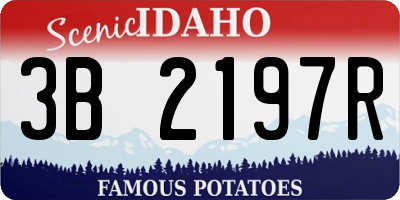 ID license plate 3B2197R
