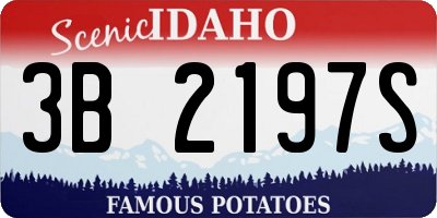 ID license plate 3B2197S