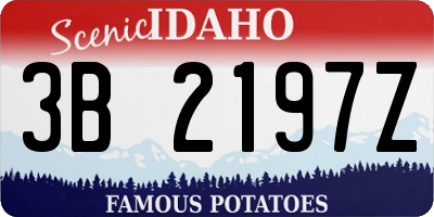 ID license plate 3B2197Z
