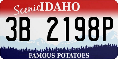 ID license plate 3B2198P