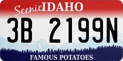 ID license plate 3B2199N