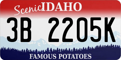 ID license plate 3B2205K