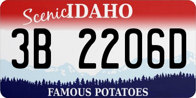 ID license plate 3B2206D