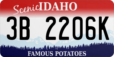 ID license plate 3B2206K