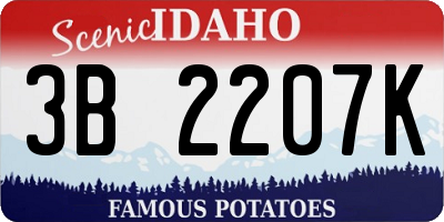 ID license plate 3B2207K