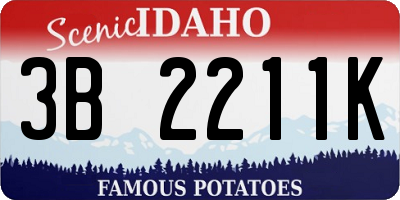ID license plate 3B2211K