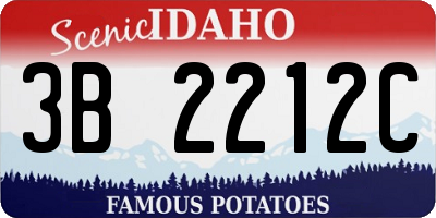 ID license plate 3B2212C