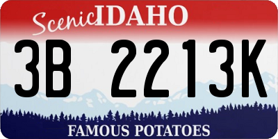 ID license plate 3B2213K