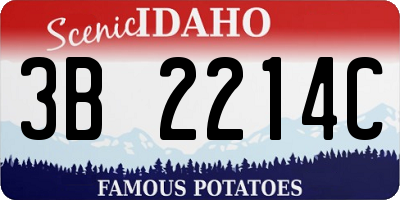 ID license plate 3B2214C