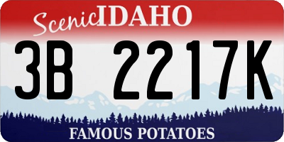 ID license plate 3B2217K