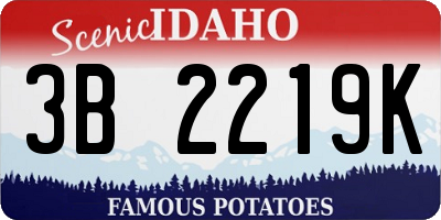 ID license plate 3B2219K