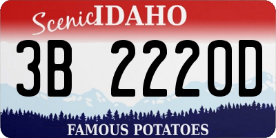 ID license plate 3B2220D