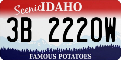 ID license plate 3B2220W