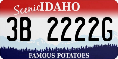 ID license plate 3B2222G
